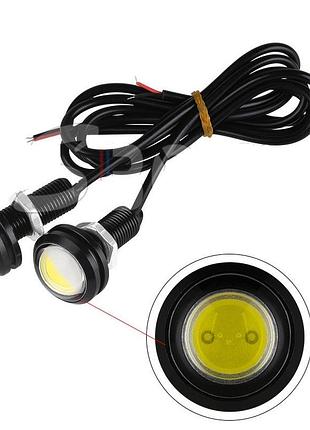 Drl орлине око врізні led d=23mm-cob-3smd 12v білий