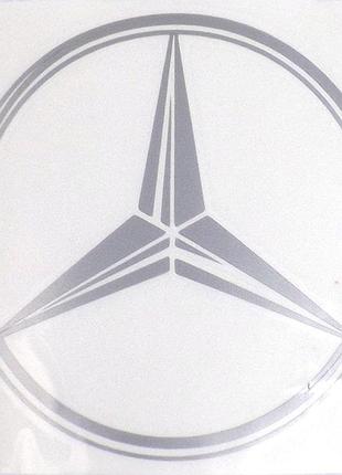 Наклейка плотерная эмблема mercedes-benz серая 12x12см