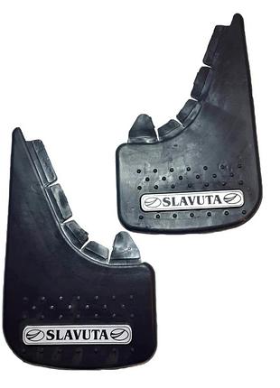 Брызговики малые "slavuta" серебренн. надпись + мягкий бриз-к с выдавлен. шипами "элегант"(2шт)