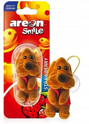 Освежитель сухой игрушка - "areon" - smile - strawberry (клубника) (12шт/уп)