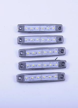 Габарит - білий - 100х20мм - 12/24v led 6 діодів - "thoc auto" тн-610 (5шт/уп.)