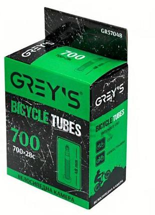 Велокамера "grey's" 700c (700x28c) fv 48 мм gr57048