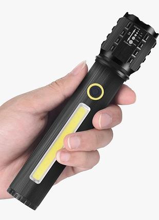 Фонарик-ручной акб встроенный,диод p50+cob,microusb, длиннее.-14см,метал.корп."x-balong bl-c72