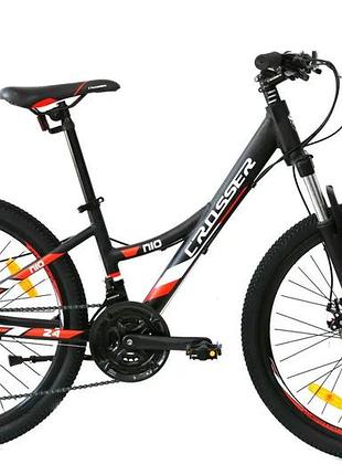 Велосипед горный 26" crosser nio рама 14", 21 скорость shimano, дисковые тормоза, алюминий