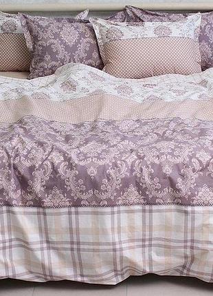 Двуспальная постель turkish cotton 100% хлопок турция, комплект 180×220 на молнии pt-r20 сімейний