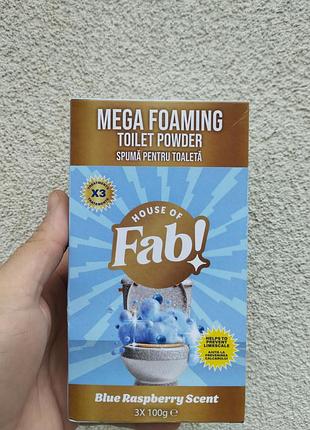 Пенный порошок для унитаза house of fab mega foaming 3×100 г – от налета, запаха, пена
