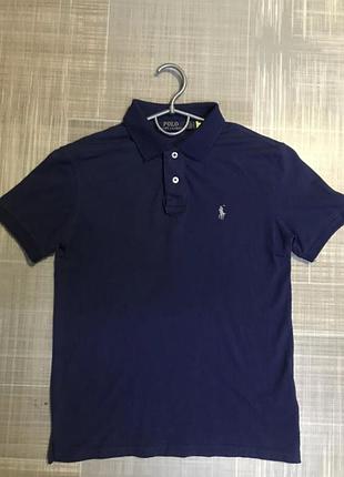 Polo ralph lauren 💙чоловіча  світло-синя футболка  з коміром 💛розмір s44/чоловічий одяг/унісекс