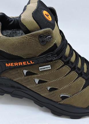 Мужские кожаные ботинки зимние кроссовки merrell