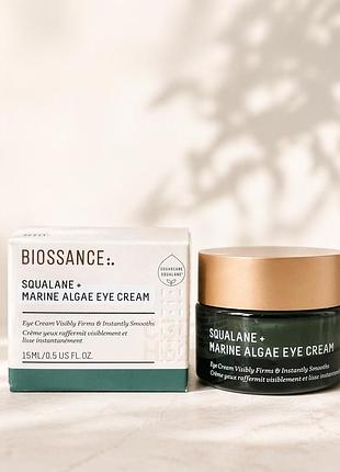 Крем для шкіри навколо очей biossance squalane + marine algae eye cream 15 мл – інтенсивне омолодження та зволоження