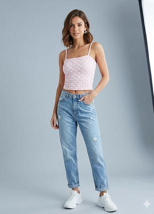 🌸 новий рожевий кроп-топ prettylittlething (broderie anglaise)