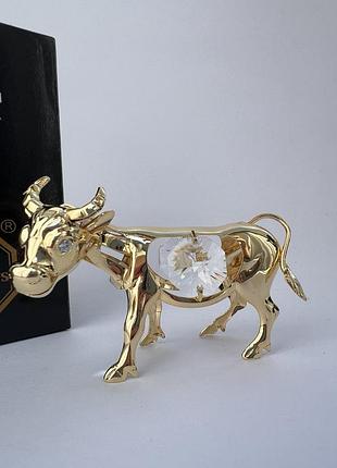 Фигурка с камнями swarovski бык 6,5х5 см 160398