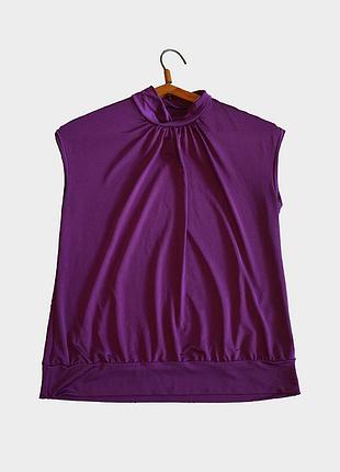 Фіолетова блуза без рукавів