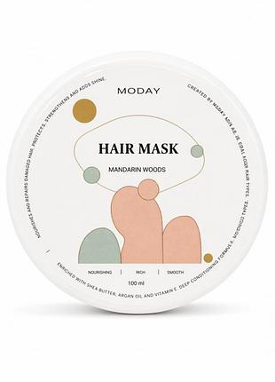 Відновлюючий маска-кондиціонер для волосся moday hair conditioner mandarin woodsз аргановою олією та ніацинамідом 100 мл