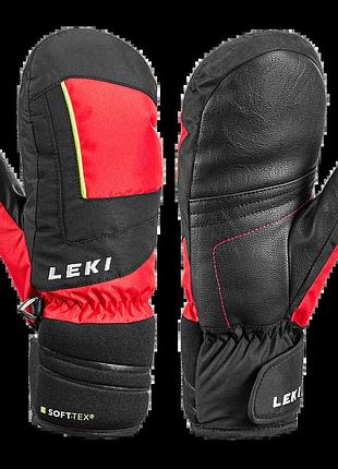 Рукавички leki nico junior mitt red-black-yellow розмір 6