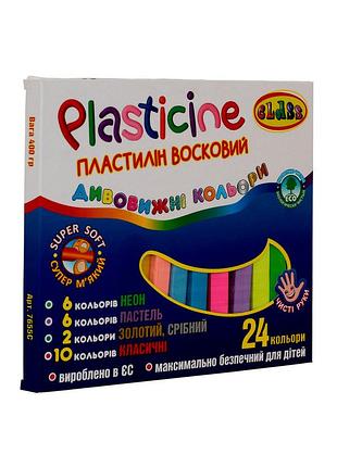 Пластилин 24 цв. 400 г class eco восковой чистые руки (7655c)