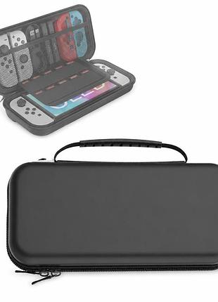 Чехол для nintendo switch / oled жесткий кейс на 20 игр черный 26×12.5×4.5 см