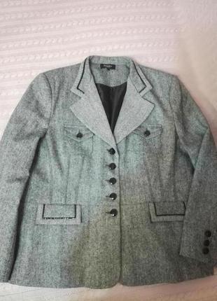 Шикарный комбинированный шерстяной пиджак жакет bexleys, р.48 (18/20/22)2 фото