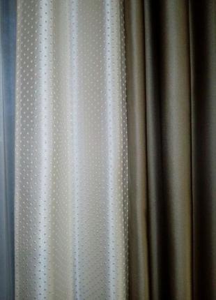 Атласные шторы портьеры с отделкой