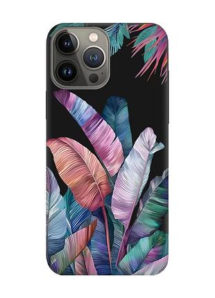 Матовый черный чехол на apple iphone 13 pro :: тропики (принт 372)