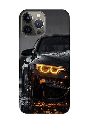 Матовый черный чехол на apple iphone 13 pro авто (принт 400)