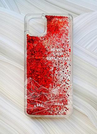 Чехол с плавающими красными блестками на samsung galaxy a04 путешествуй (принт 407)