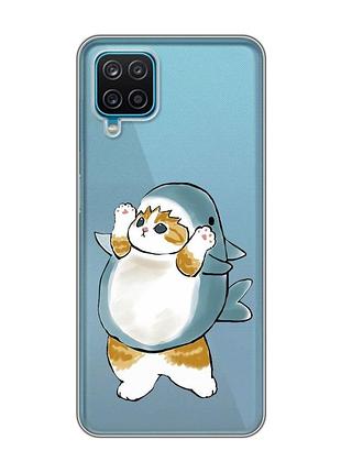 Прозорий чохол на samsung galaxy a12 4g :: котик акула (принт 379)