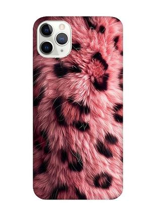 Матовый розовый чехол на iphone 11 pro max розовый мех (принт 397)