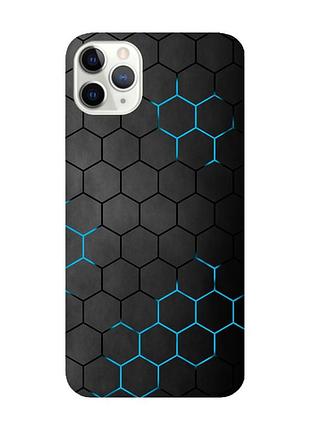 Матовый чехол с розовыми боками на iphone 11 pro max (6.5) :: фон соты (принт 359)
