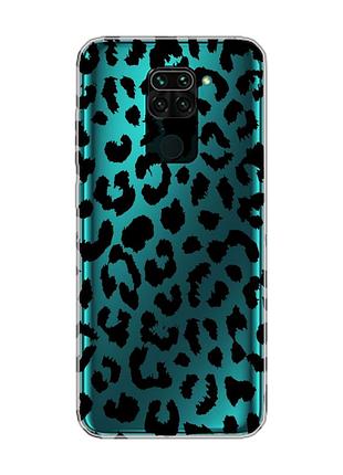 Прозрачный чехол на xiaomi redmi note 9 :: леопардовый принт (принт 374)