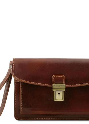 Кожаная сумка барсетка tuscany leather max tl8075 (коричневый)