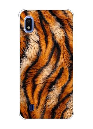 Чехол с утолщёнными углами на samsung galaxy a10 (2019)/a105 тигровый мех (принт 395)