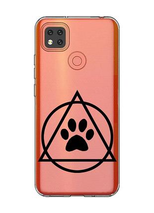 Прозрачный чехол на xiaomi redmi 9c/10a логотип квадроберов (принт 394)
