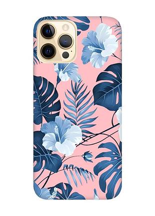Матовый розовый чехол на apple iphone 12 pro max :: тропики (принт 373)