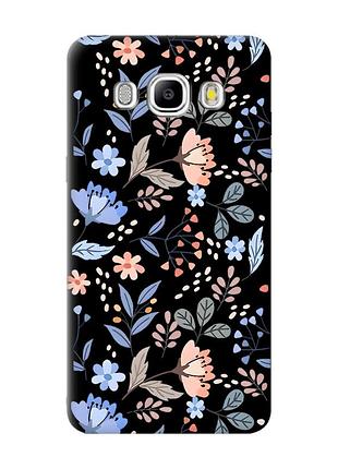 Матовый черный чехол на samsung galaxy j5(2016) j510 :: цветочный фон (принт 371)