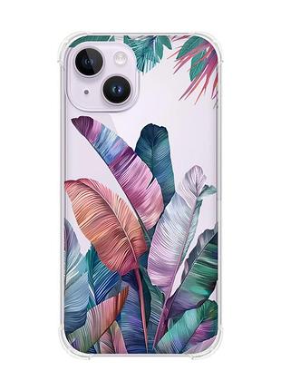 Чехол с утолщёнными углами на iphone 14 :: тропики (принт 372)