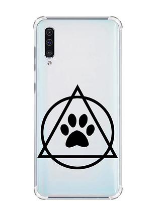 Чехол с утолщёнными углами на samsung galaxy a50 (2019) a505 логотип квадроберов (принт 394)