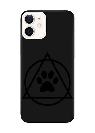 Матовый черный чехол на apple iphone 12 / 12 pro (6.1) логотип квадроберов (принт 394)