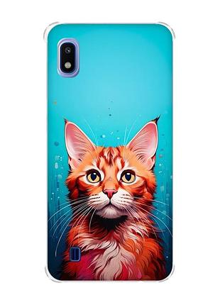 Чохол з потовщеними кутами на samsung galaxy a10 (2019)/a105 кішка (принт 408)