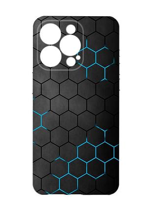Чехол с защитой камеры на iphone 15 pro max :: фон соты (принт 359)