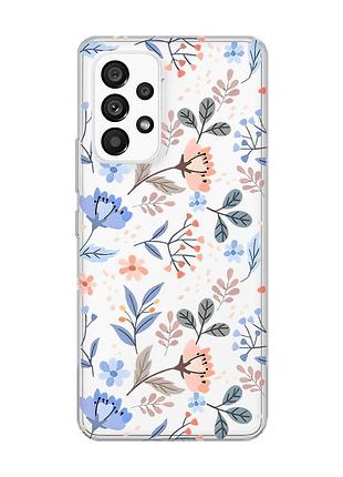 Прозрачный чехол на samsung galaxy a53 :: цветочный фон (принт 371)