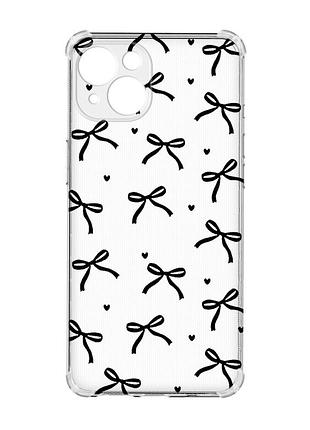 Чохол із потовщеними кутами на iphone 15 бантики (принт 405)