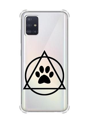 Чехол с утолщёнными углами на samsung galaxy a71/a715 логотип квадроберов (принт 394)