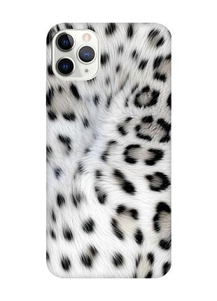 Матовий чохол з бірюзовими боками на iphone 11 pro max (6.5) білий леопард (принт 398)