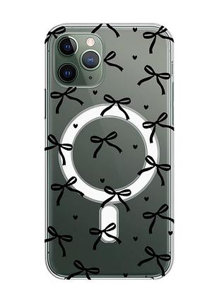 Магнитный чехол на iphone 12/12 pro с поддержкой magsafe бантики (принт 405)