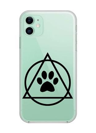 Прозрачный чехол на apple iphone 11 (6,1) логотип квадроберов (принт 394)