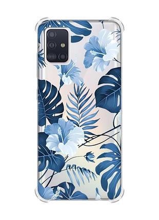 Чехол с утолщёнными углами на samsung galaxy a71/a715 :: тропики (принт 373)