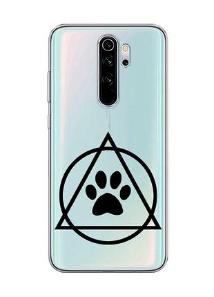Прозорий чохол на xiaomi redmi note 8 pro логотип квадроберів (принт 394)