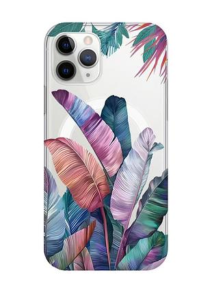 Магнітний чохол на iphone 11 pro max із підтримкою magsafe :: тропіки (принт 372)