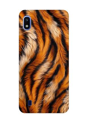 Матовый чехол с черными боками на samsung galaxy a10 (2019) a105 тигровый мех (принт 395)