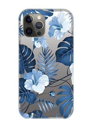Прозрачный чехол на iphone 12 pro max :: тропики (принт 373)